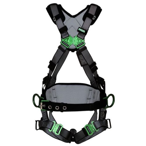 green and black harness MSA