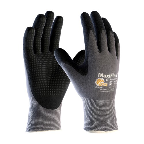 1223.110 gants de travail en tricot de nylon sans couture enduit de nitrile avec fini en micro-mousse sur la paume et les doigts gp34844l