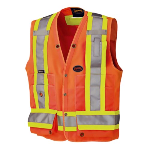 2200.817 h-viz surveyor's safety vest 150d woven twill poly