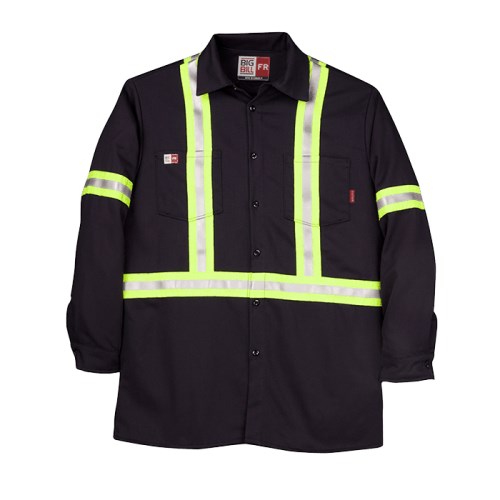 chemise de travail résistante aux flammes avec bandes réfléchissantes
