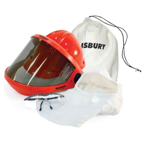 salisbury arc flash faceshield kit with 12 cal balaclava hood