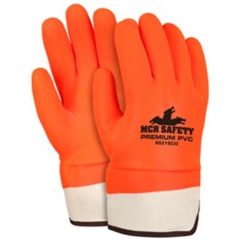 mcr safety pvc coated high visibility double dipped insulated work gloves