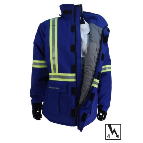 manteau de travail d'hiver haute visibilité et ignifuge contre les arcs électriques niveau 4