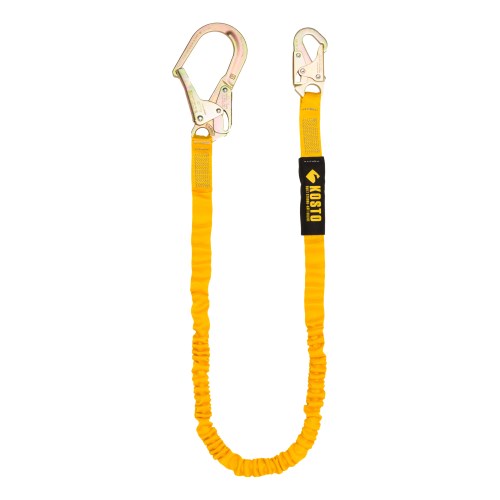 cck618 kosto 6' lanyard with tubular style energy absorber class b, one 2.2” hook and one standard hook cck618