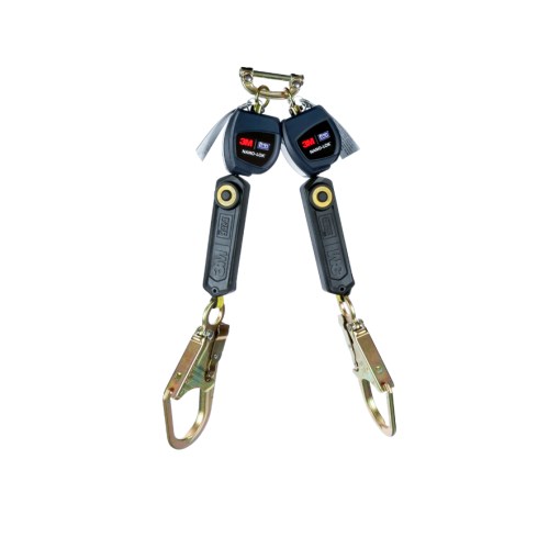 cdi154 3m dbi-sala nano-lok personal twin-leg self-retracting lifeline with steel rebar snap hooks for harness mounting 3101286