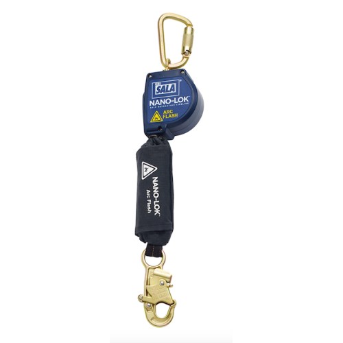 cdi155 3m dbi-sala nano-lok arc flash 8' self retracting lifeline single leg, steel snap hook and carabiner 3101548