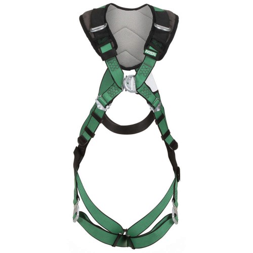 cha273 msa v-form+ safety harness back, chest & shoulder d-rings, quick connect leg straps