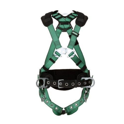 cha462 msa v-form™ construction harness, back and hip d-rings with shoulder padding 10197364