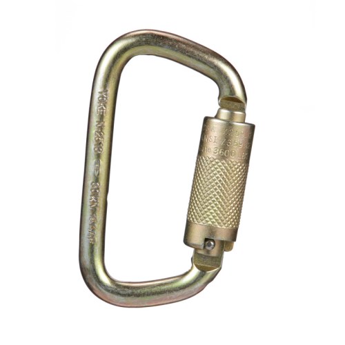 msa auto-locking steel carabiner, 9/16" gate opening