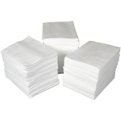 DAB109 Absorbent Pads for Oil and Petroleum-Based Fluids, 15" x 19", White, 100/pkg 107701