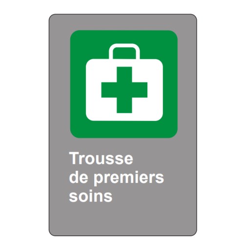eai031 signis inc. aluminum french sign ''trousse de premier soins'', 6" x 9" lf0672-32