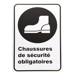 EAI206 Sign with inscription ''Chaussures de protection obligatoires'' LF0046-13