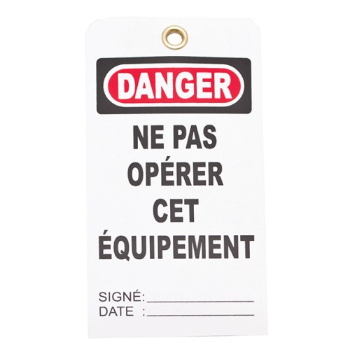 eet031 label with inscription "do not operate this equipment" epf-105-a