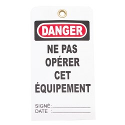 EET031 Label with inscription "Do not operate this equipment" EPF-105-A