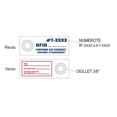 canvas inspection tag for fall protection gear, 100/pck