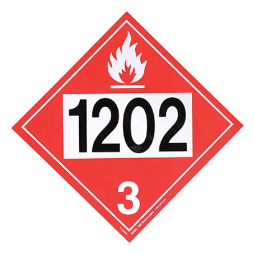 epm302 incom diesel fuel placard for transport class 3 tt300ss1202