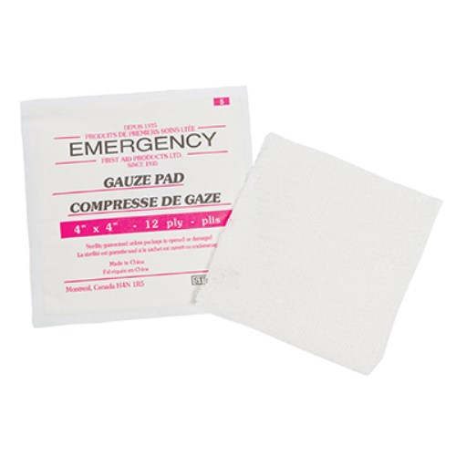 fbg409 bandage compressif 12 plis, stérile 4" x 4", 100/boite fagp4x4100 fats015