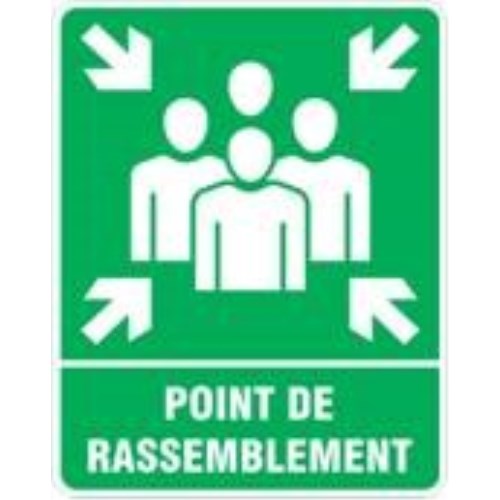signis 24’’x30’’ aluminium meeting point sign in french