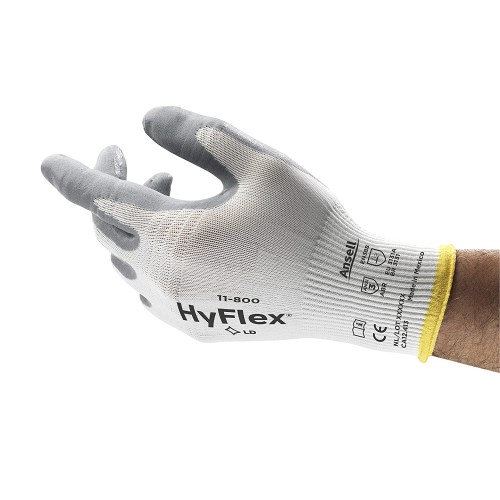 mgc025 ansell hyflex 11-800 breathable nitrile coated nylon work gloves