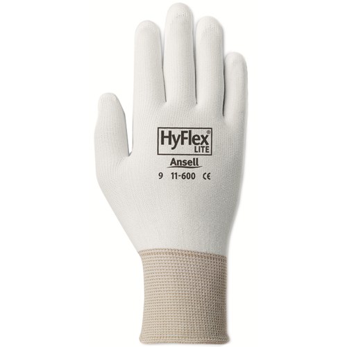 mgcz37 ansell hyflex® 11-600 stretch nylon liner with polyurethane coating work gloves