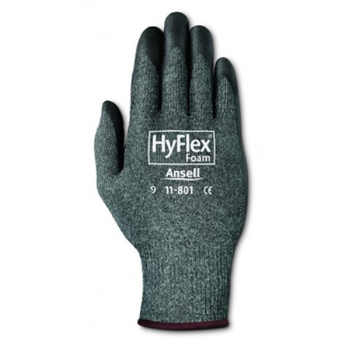 mgcz38 ansell hyflex 11-801 nylon work gloves with foam nitrile coated palms