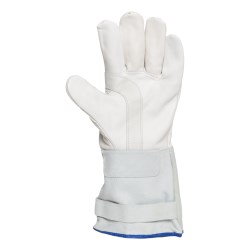 MGG060 Gants de travail pour monteur de lignes en cuir pleine fleur avec manchettes en cuir fendu de 12" Kosto