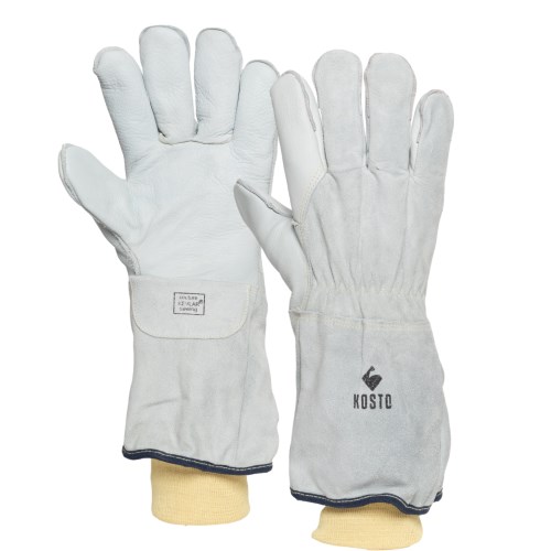 mgg077 kosto 12'' full grain and split leather welding work gloves with foam and fleece lining