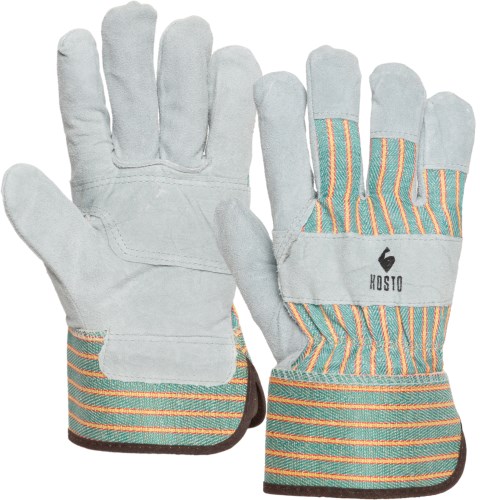 mgg242 gants de travail en cuir fendu et coton avec doublure intérieure à la paume et aux doigts kosto mgg242