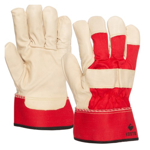 mgg315 kosto full grain leather cotton back winter work gloves with thinsulate lining