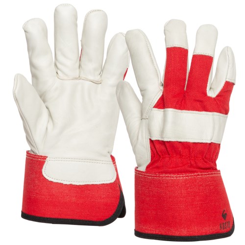 mgg511 kosto full grain leather and cotton winter work gloves with fleece lining