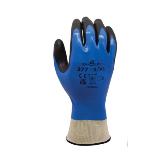 mgg536 showa 377 nitrile foam coated chemical and water resistant work gloves