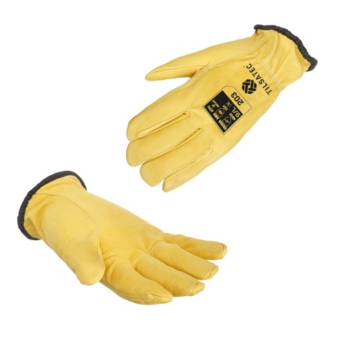 mgv219 tilsatec cut-resistant leather winter drivers work gloves with electric arc protection