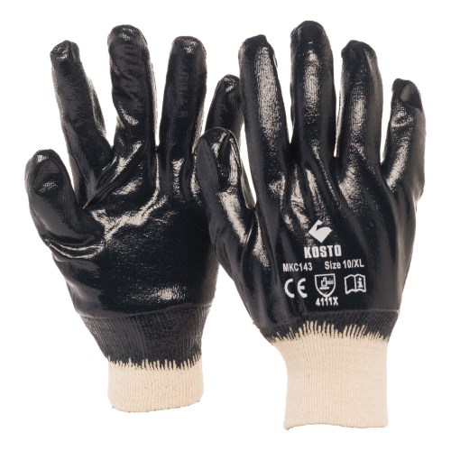 mkc143 kosto fully nitrile coated abrasions resitant cotton work gloves
