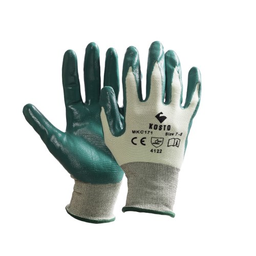 gants de travail enduits de nitrile sur tricot en nylon kosto