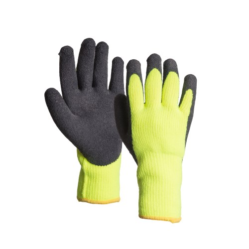 mkch40 kosto latex-coated high visibility knit work gloves with acrylic lining