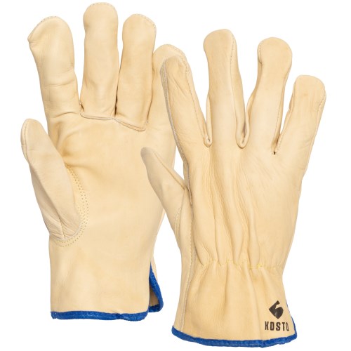 kosto full grain leather driver style work gloves with reinforced fingertips