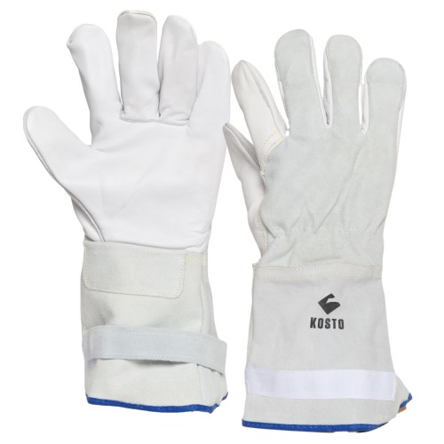mkg177 kosto leather work gloves for welding with flannel lining and 5 1/2'' sleeves