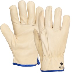 MKG541 Kosto Driver Style Full-Grain Leather Work Gloves with Fleece Lining