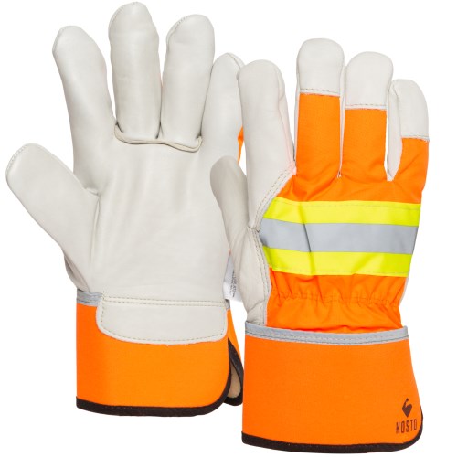 mkgh01 kosto thinsulate lined full grain leather with high-visibility nylon back winter work gloves