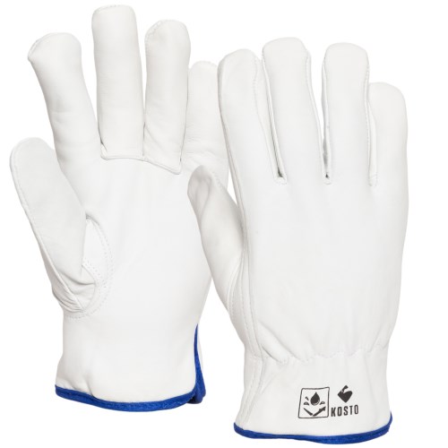 mkgh03 gants de travail d'hiver doublés de thinsulate style conducteur en cuir de mouton résistant à l'eau kosto