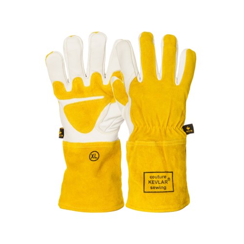 mkgs25 kosto tig 12” full-grain leather welding lined gloves with split leather back