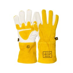 MKGS25 Kosto TIG 12” Full-Grain Leather Welding Lined Gloves with Split Leather Back