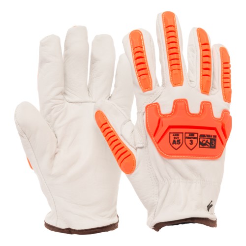 mkgv27 kosto full grain cut and impact resistant driver style work gloves with high density polyethylene liner