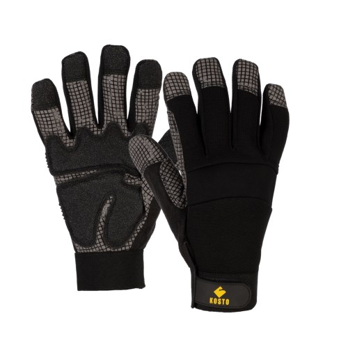 mks001 kosto anti-vibration polyester and synthetic leather work gloves