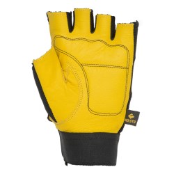 MKS155 Kosto Anti-Vibration Goatskin Leather Half-Fingers Mechanic Work Gloves