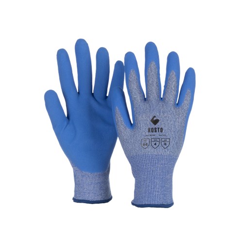 kosto a6 cut resistance gloves with nitril foam coated palm
