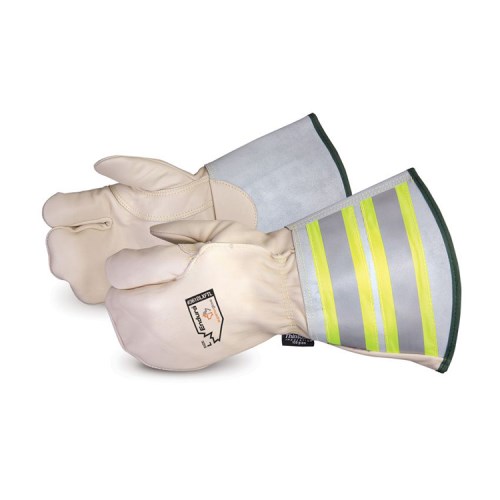 mmm009 superior glove endura® winter one-finger lineman work mitts with 6" reflective gauntlet cuff