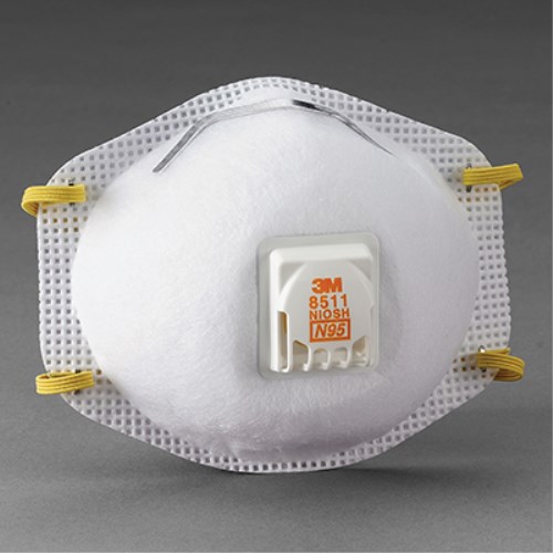 rmu022 3m 8511 n95 extra comfort respirator with valve, 10/box 7000002056