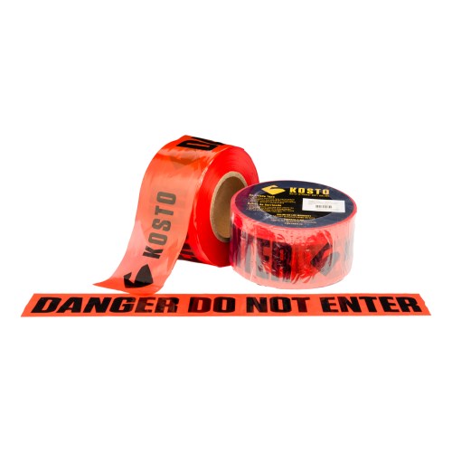 srd357 kosto "danger do not enter" barricade tape color black on red srd357