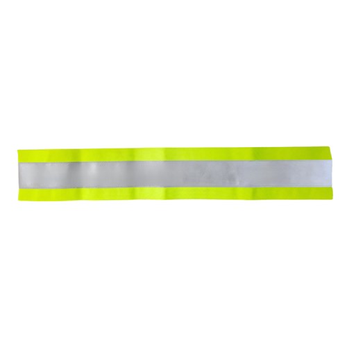 ruban 4" fluo jaune/gris;vendu au pied